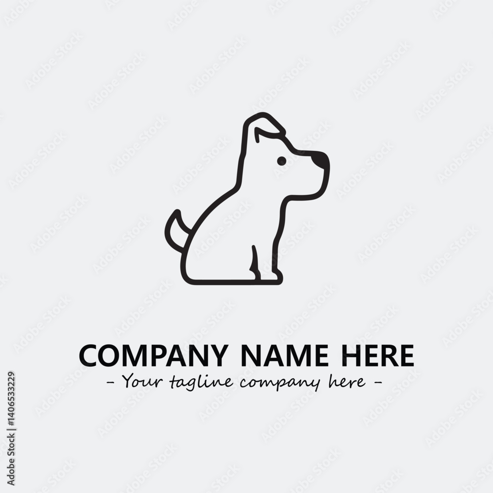 Obraz premium Dog illustration black and white for logo company vector image 