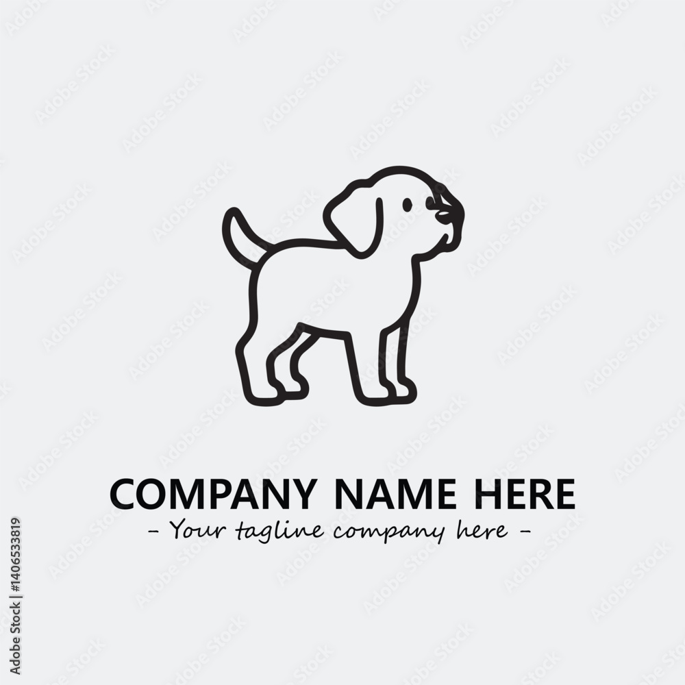 Obraz premium Dog illustration black and white for logo company vector image