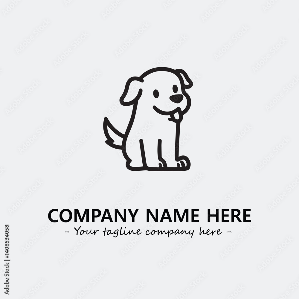 Dog illustration black and white for logo company vector image
Dog illustration black and white for logo company vector image