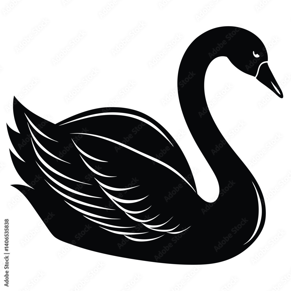 Obraz premium swan vector sihouette