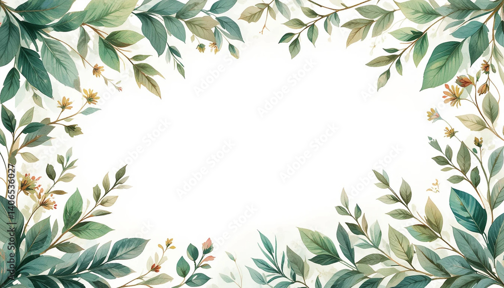 frame of green leaves frame of green leaves
