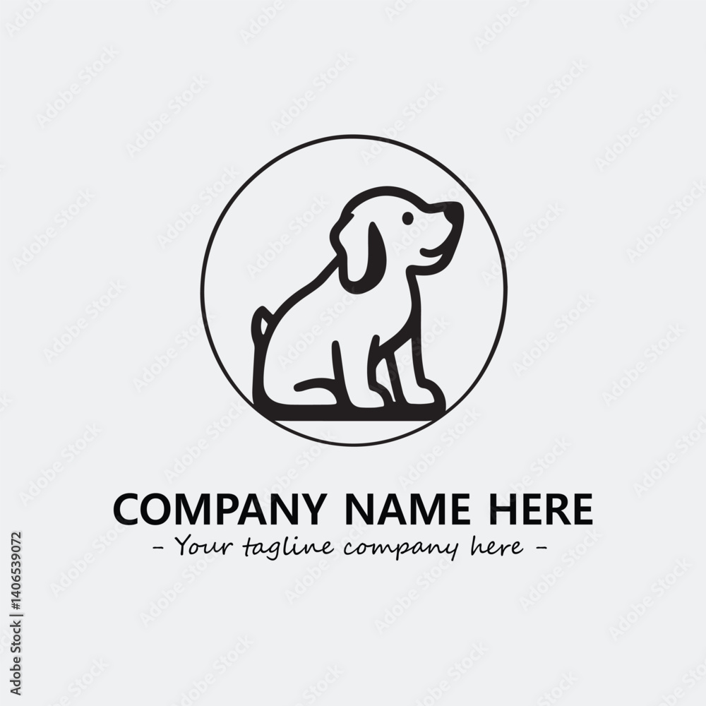 Obraz premium Dog illustration black and white for logo company vector image