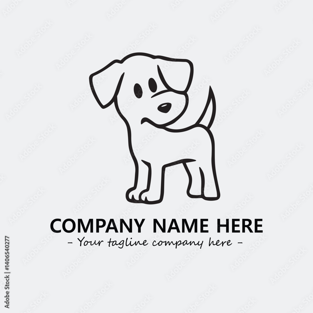 Obraz premium Dog illustration black and white for logo company vector image 