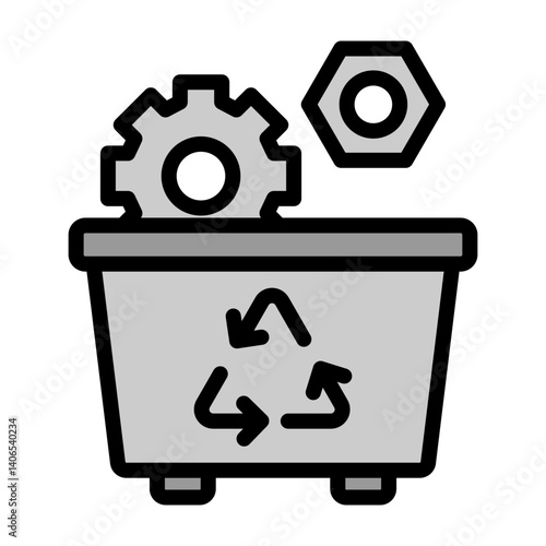 Scrap Metal Vector Filled Icon Design