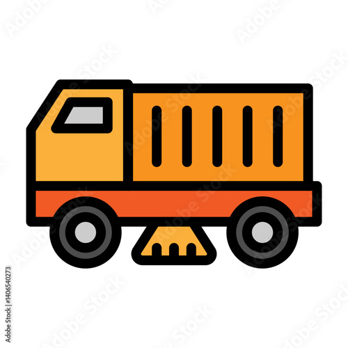 Street Sweeper Vector Filled Icon Design