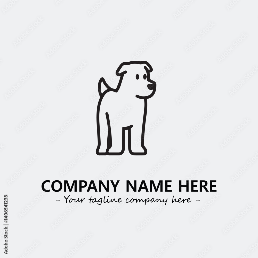 Obraz premium Dog illustration black and white for logo company vector image