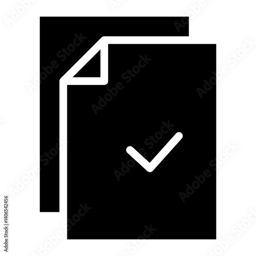 Approve Document Glyph Icon
