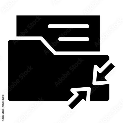 Compress Folder Glyph Icon