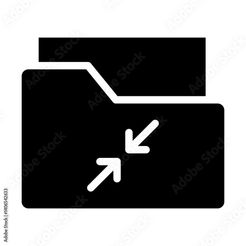 Compress Folder Glyph Icon