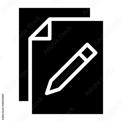 Edit Document Glyph Icon