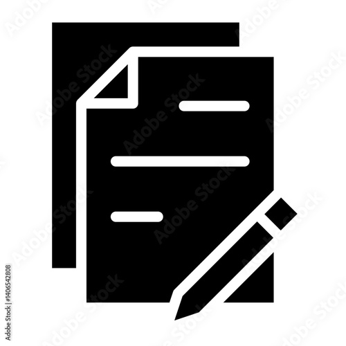 Edit Document Glyph Icon