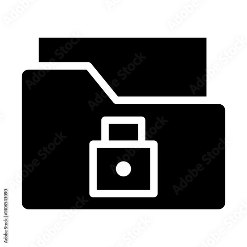 Lock Folder Glyph Icon