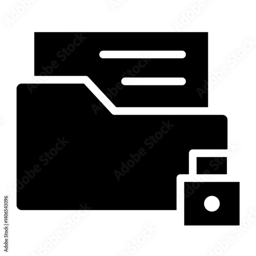 Lock Folder Glyph Icon