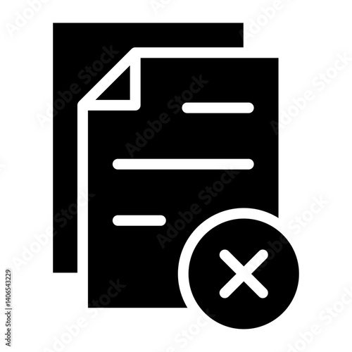 Remove Document Glyph Icon