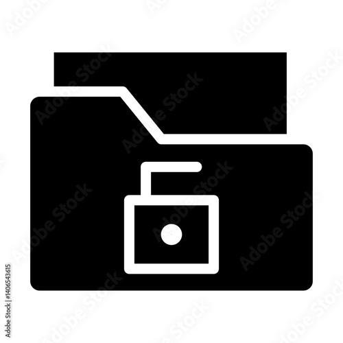 Unlock Folder Glyph Icon