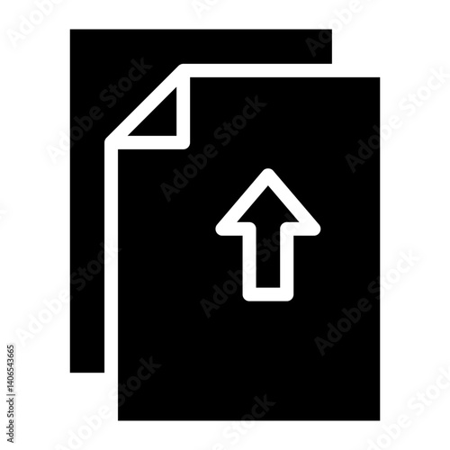 Upload Document Glyph Icon