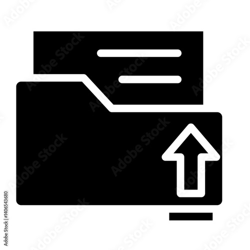 Upload Folder Glyph Icon