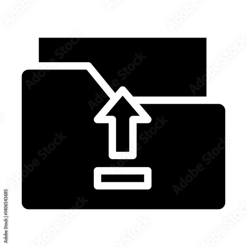 Upload Folder Glyph Icon