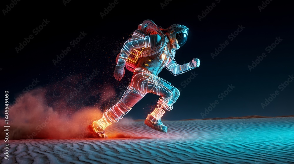 Fototapeta premium Generic Trooper Glowing Moment Desert Lunar 