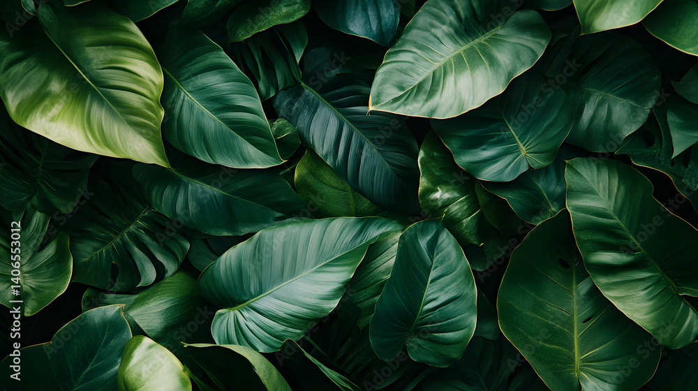 custom made wallpaper toronto digitalGreen Leafy Texture: A close-up perspective showcases the vivid texture of rich green leaves, their forms and veins interwoven into a harmonious natural tableau.