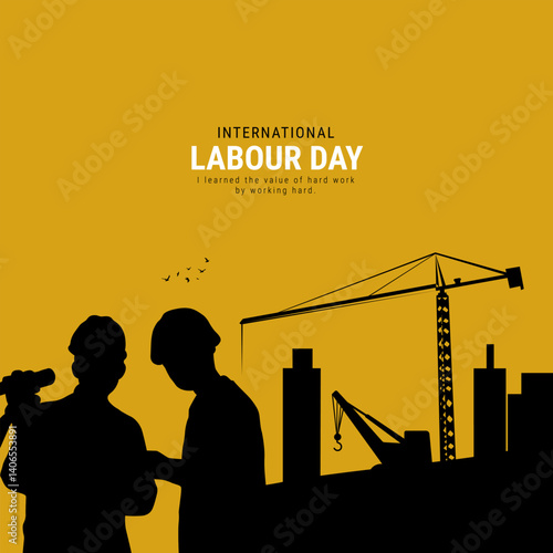 3d 1st May International Labour Day creative poster design. Premium vector background greetings and Labour Day celebrations.	