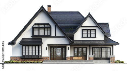 Wallpaper Mural modern two story house with large windows and welcoming porch Torontodigital.ca