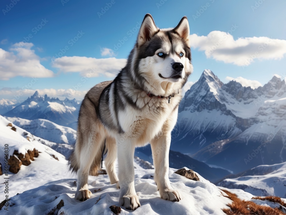 Fototapeta premium The Fierce and Loyal Husky