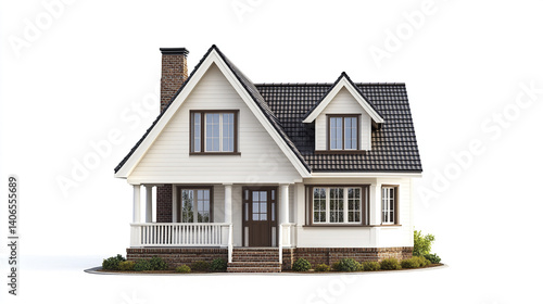 Wallpaper Mural Charming residential house with gabled roof and front porch Torontodigital.ca