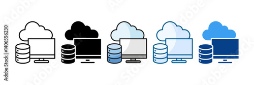 Cloud Computing Icon Set Multiple Style Collection