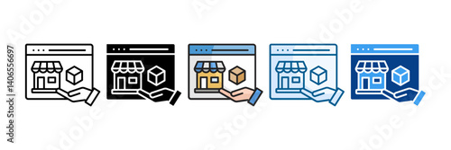 Online Marketplace Icon Set Multiple Style Collection