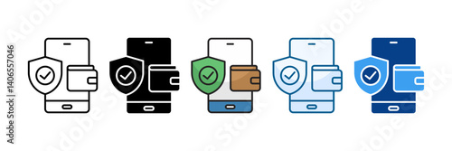 Secure Payment Icon Set Multiple Style Collection