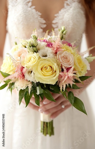 bride holding bouquet