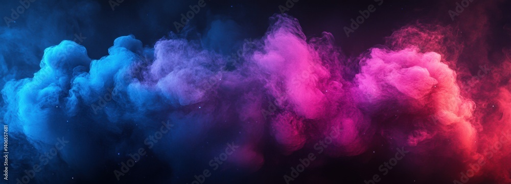 Blending dark smoke with bursts of neon pink and blue, this dynamic visual display captivates with its swirling patterns against a dark background, evoking a sense of movement and energy Blending dark smoke with bursts of neon pink and blue, this dynamic visual display captivates with its swirling patterns against a dark background, evoking a sense of movement and energy
