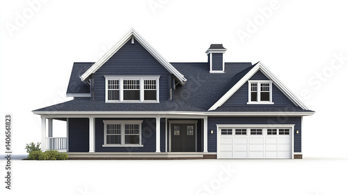 Wallpaper Mural charming blue house with gable roof and white trim Torontodigital.ca