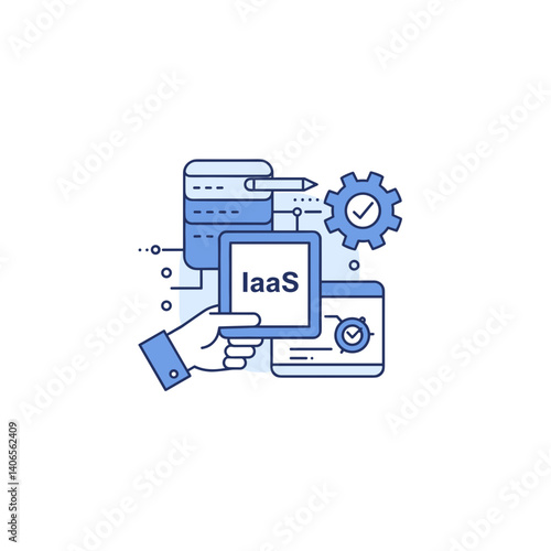 Infrastructure as a Service (IaaS) digital concept illustration  