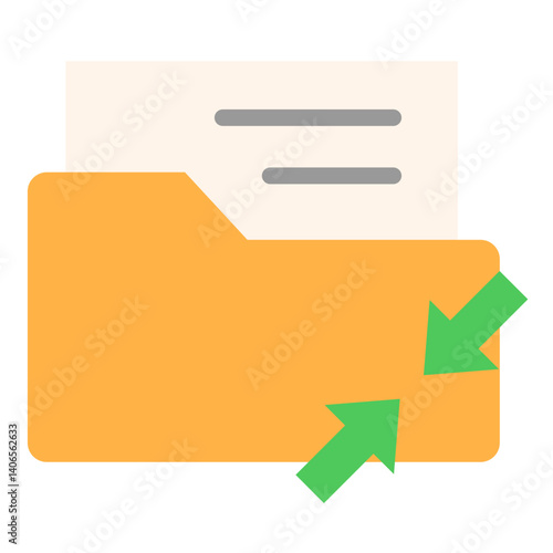 Compress Folder Flat Icon