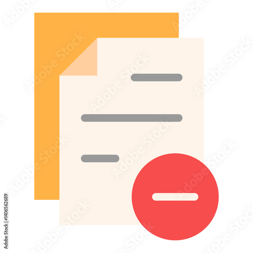 Delete Document Flat Icon