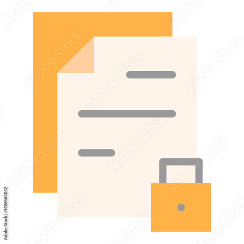 Lock Document Flat Icon