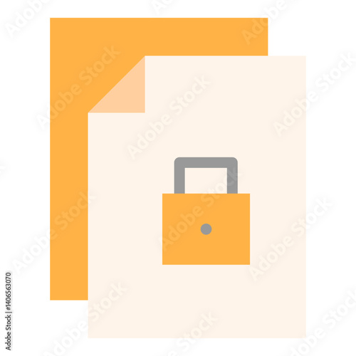Lock Document Flat Icon