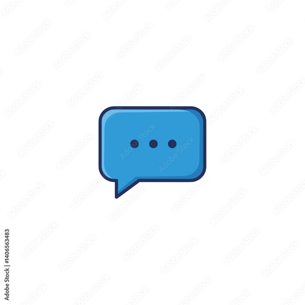 Fototapeta premium Chat bubble icon with ellipsis on a white background