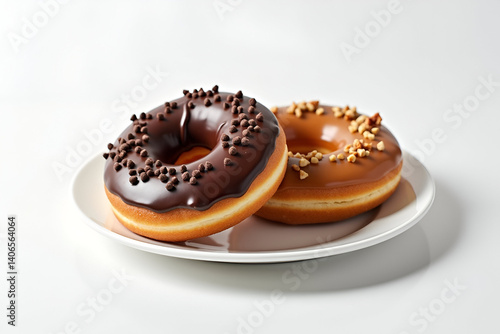 chocolate donut on a plate