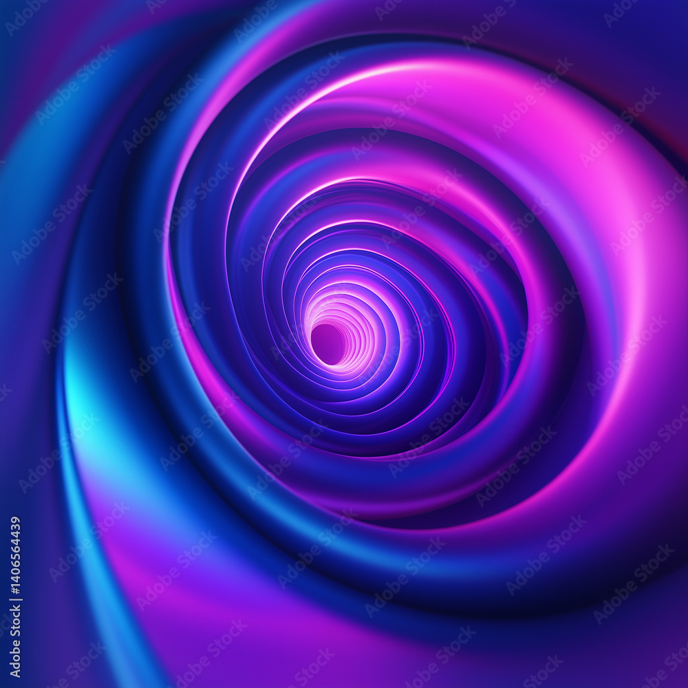 Abstract 3D purple and blue spiral with gradient blending, creating depth and motion for dynamic visual appea Abstract 3D purple and blue spiral with gradient blending, creating depth and motion for dynamic visual appea