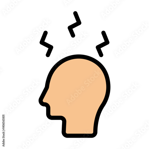Headache Vector Filled Icon Design