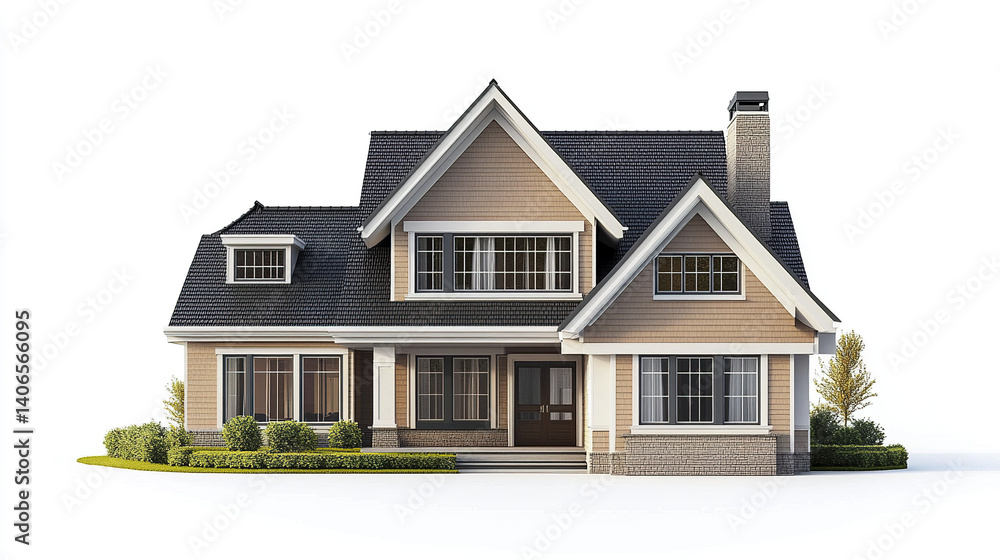 charming two story house with gabled roof and large windows charming two story house with gabled roof and large windows