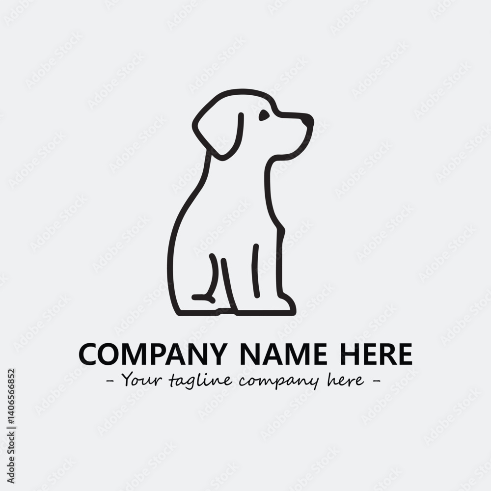Obraz premium Dog illustration black and white for logo company vector image