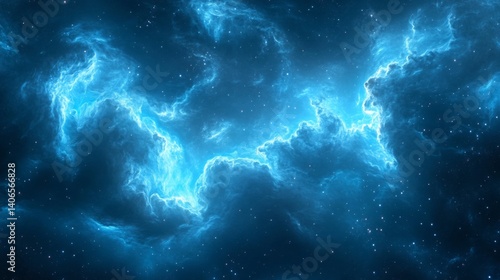 Wallpaper Mural Blue Nebula Space Background With Stars Torontodigital.ca
