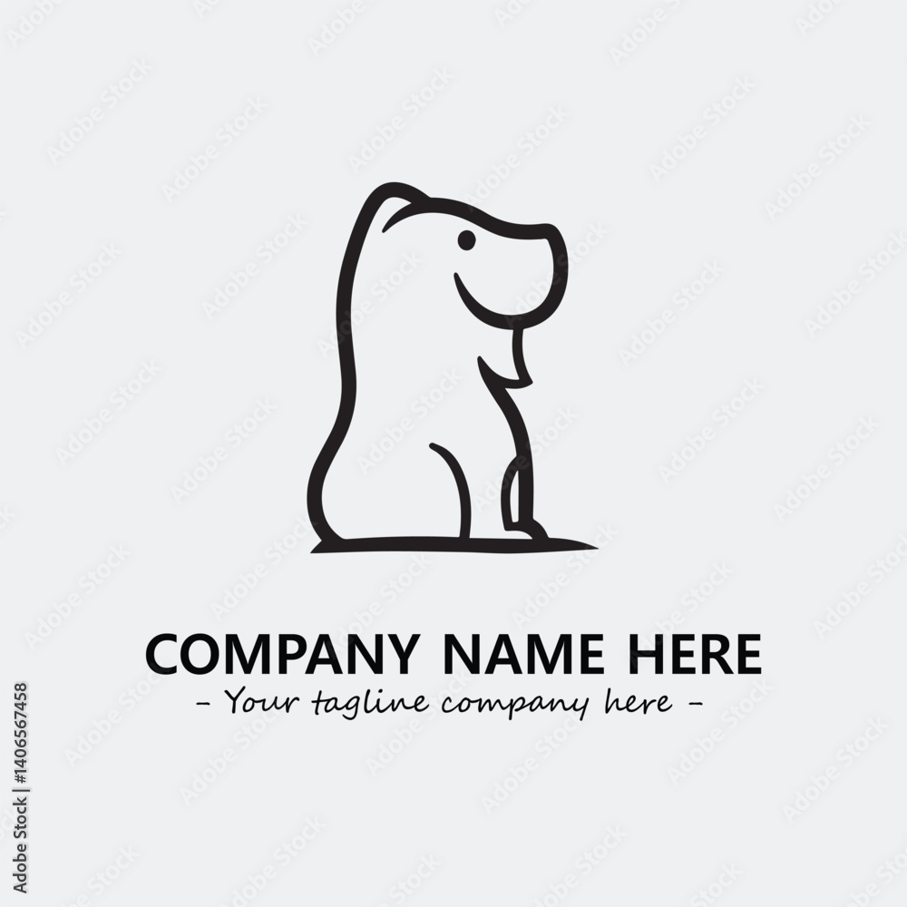Obraz premium Dog illustration black and white for logo company vector image