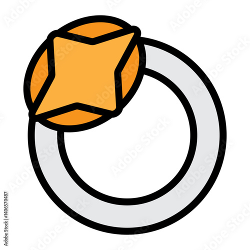 Crystal Brooch Vector Filled Icon Design