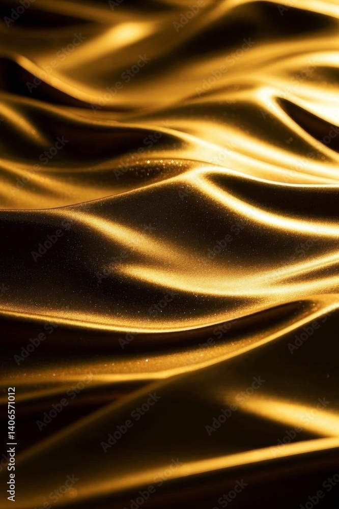 Fototapeta premium a close up of a golden wave of water with a black background