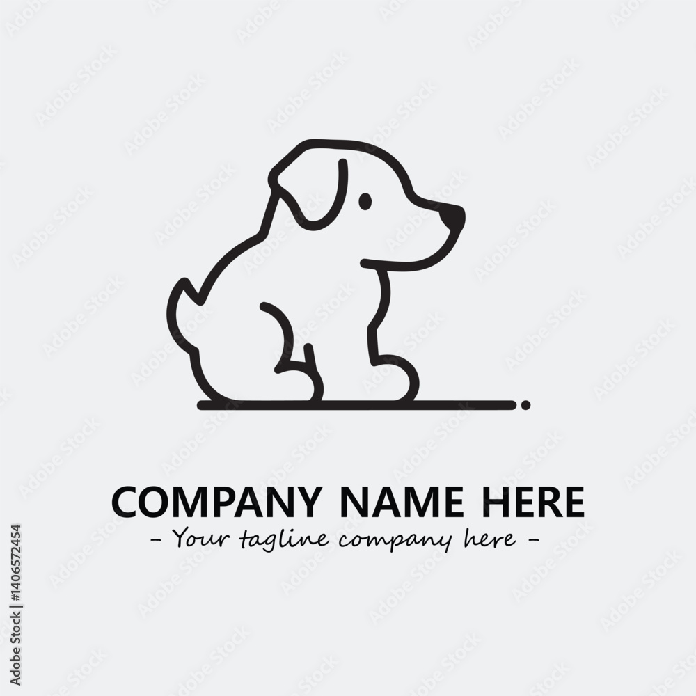 Obraz premium Dog illustration black and white for logo company vector image